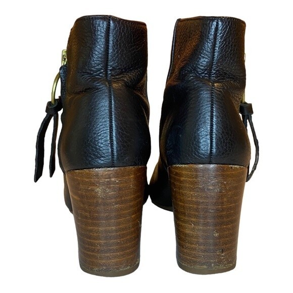 FRANCO SARTO Callahan black leather block heel ankle booties - Size 6.5M - Picture 6 of 11